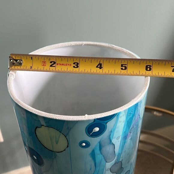 HANDCRAFTED Accent Lamp with Hand-Painted Shade (Shades of Blue) - Picture 8 of 12